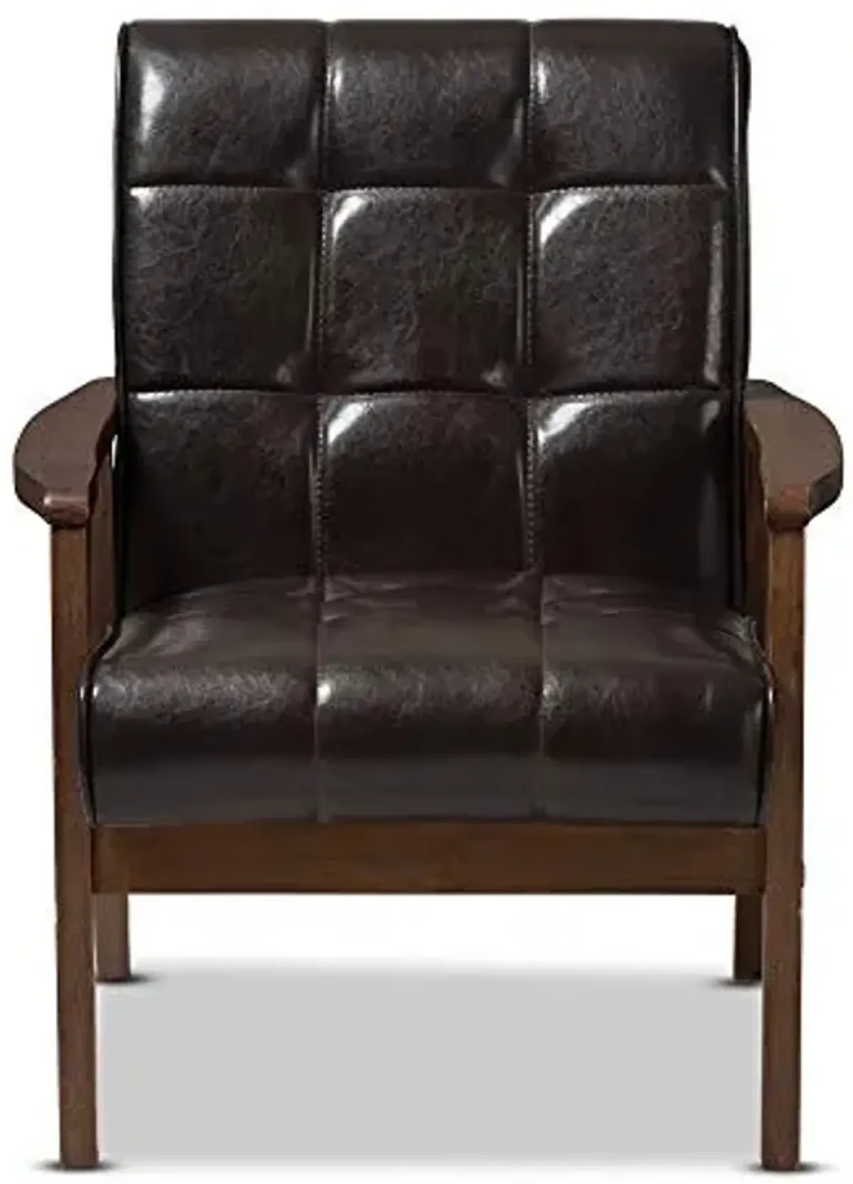 Baxton Studio Mid-Century Masterpieces Club Chair, Brown
