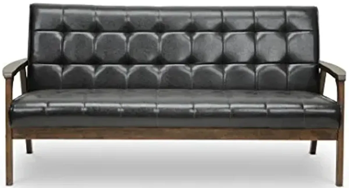 Baxton Studio Mid-Century Masterpieces Sofa, Brown, Sofa Only