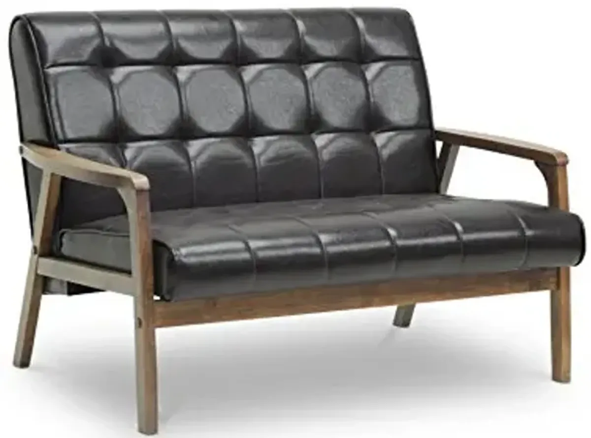 Baxton Studio Mid-Century Masterpieces Love Seat, Brown