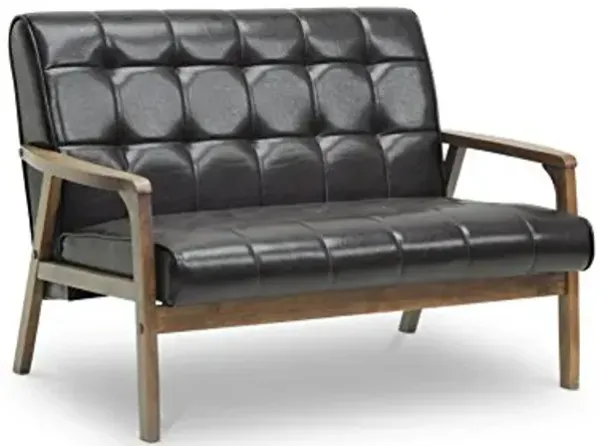 Baxton Studio Mid-Century Masterpieces Love Seat, Brown