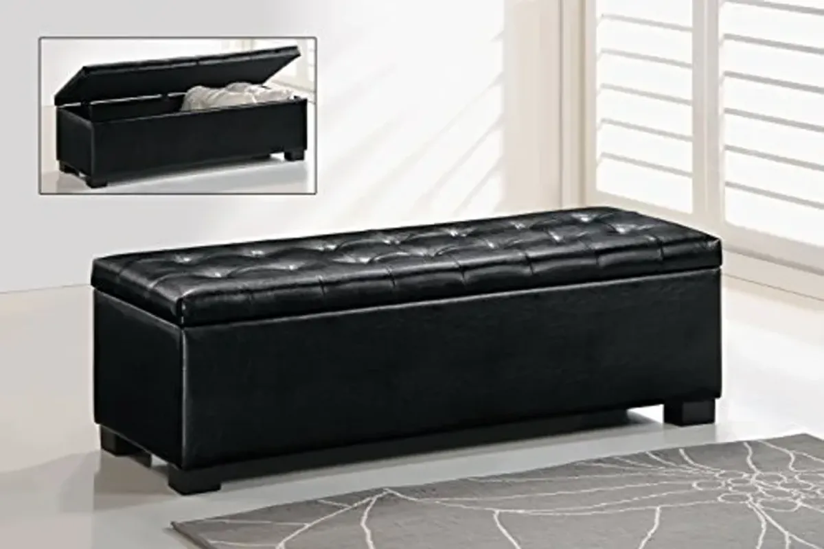 Baxton Studio Roanoke Ottoman, Black