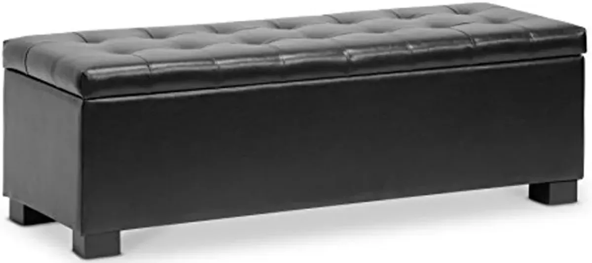 Baxton Studio Roanoke Ottoman, Black