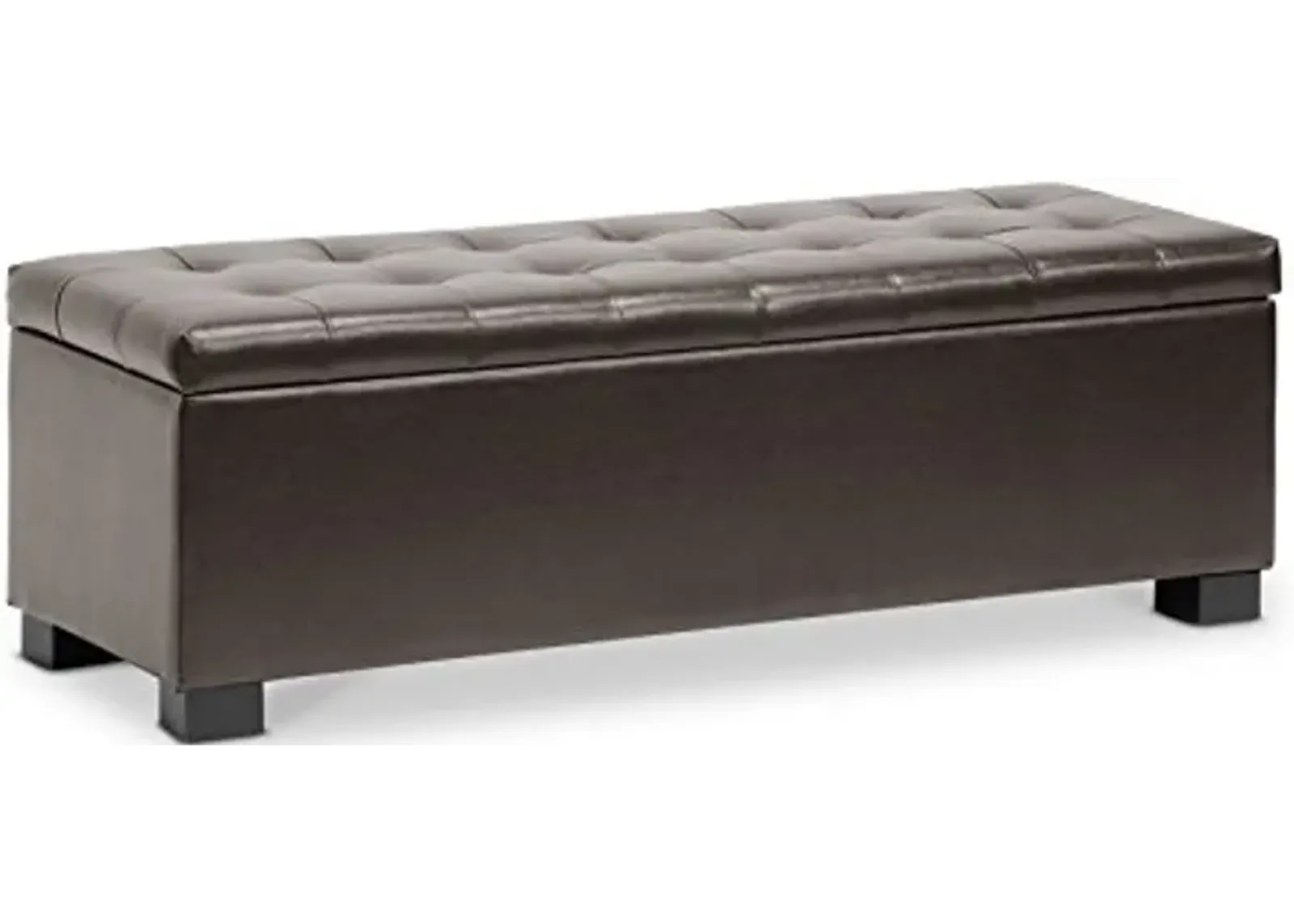 Baxton Studio Roanoke Ottoman, Dark Brown