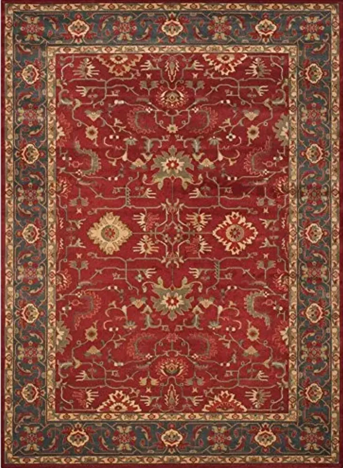 SAFAVIEH Mahal Collection Area Rug - 9' x 12', Red & Navy, Traditional Oriental Design, Non-Shedding & Easy Care, Ideal for High Traffic Areas in Living Room, Bedroom (MAH693F)