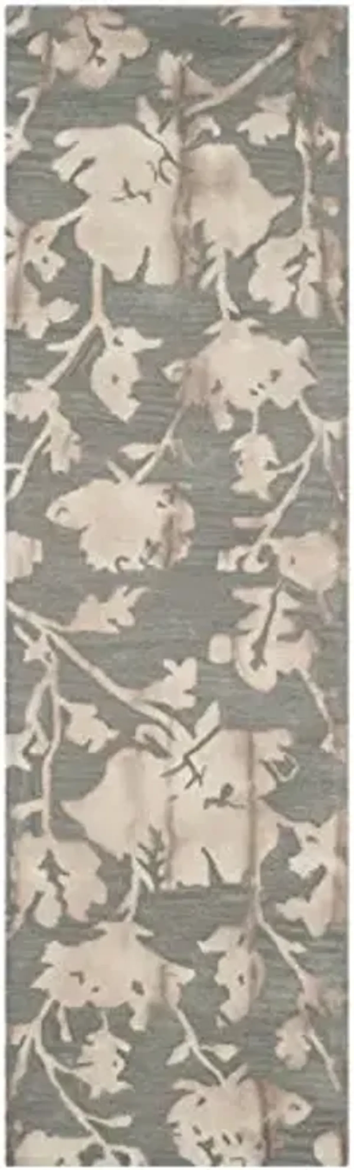 SAFAVIEH Dip Dye Collection 2'3" x 8' Grey/Beige DDY716K Handmade Floral Watercolor Premium Wool Runner Rug