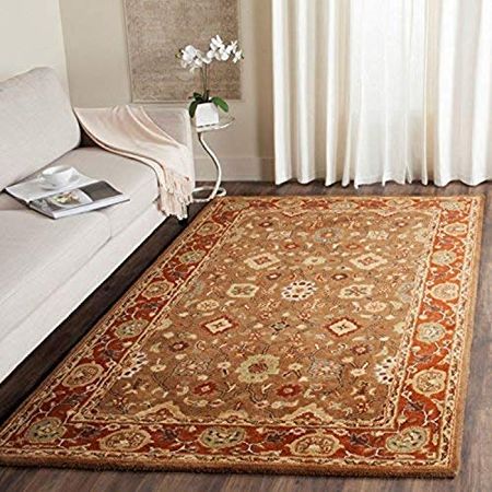 SAFAVIEH Heritage Collection 2' x 3' Moss / Rust HG952A Handmade Traditional Oriental Premium Wool Accent Rug