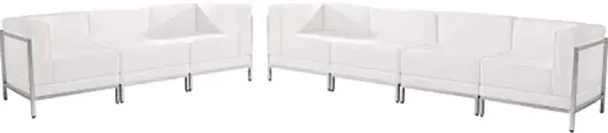 Flash Furniture Hercules Imagination Series LeatherSoft Sofa Ganging Clips, 5, 17 Piece Set, Melrose White