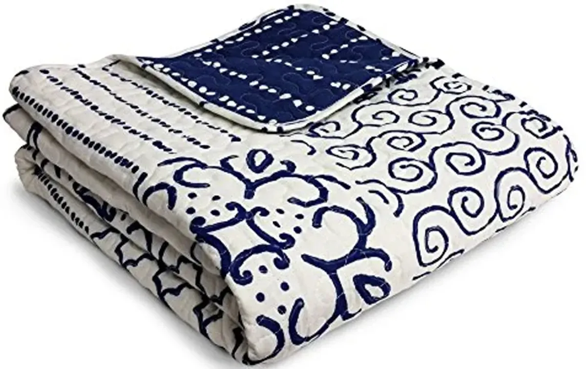 Lush Decor Monique Throw, 50 x 60-inch, Blue