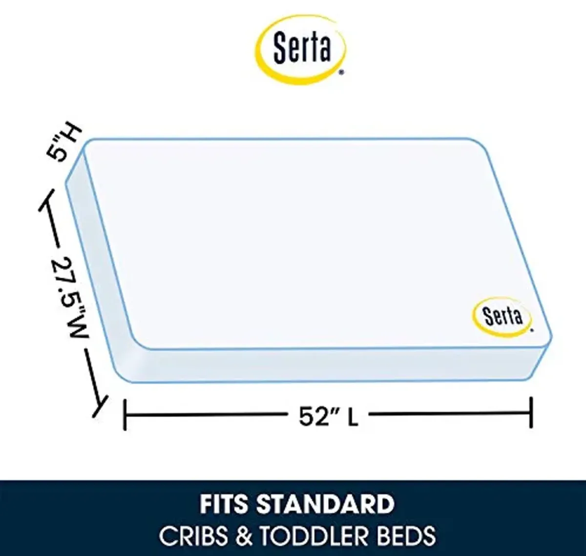 Serta Perfect Start Dual Sided Baby Crib Mattress & Toddler Mattress - Waterproof - 6" Premium Sustainably Sourced Fiber Core - GREENGUARD Gold Certified – 7 Year Warranty - Made in USA