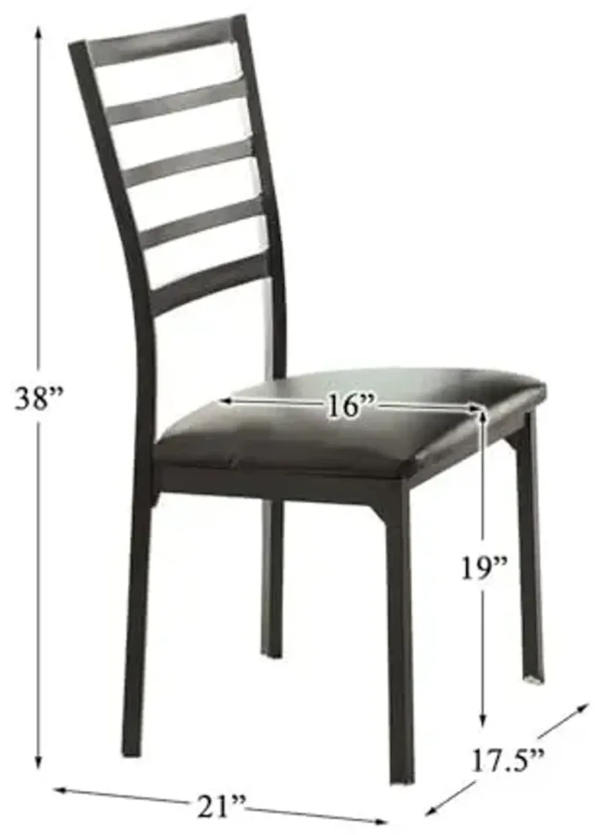 Homelegance Bi-Cast Vinyl Metal Frame Side Chair, Black, Set of 4