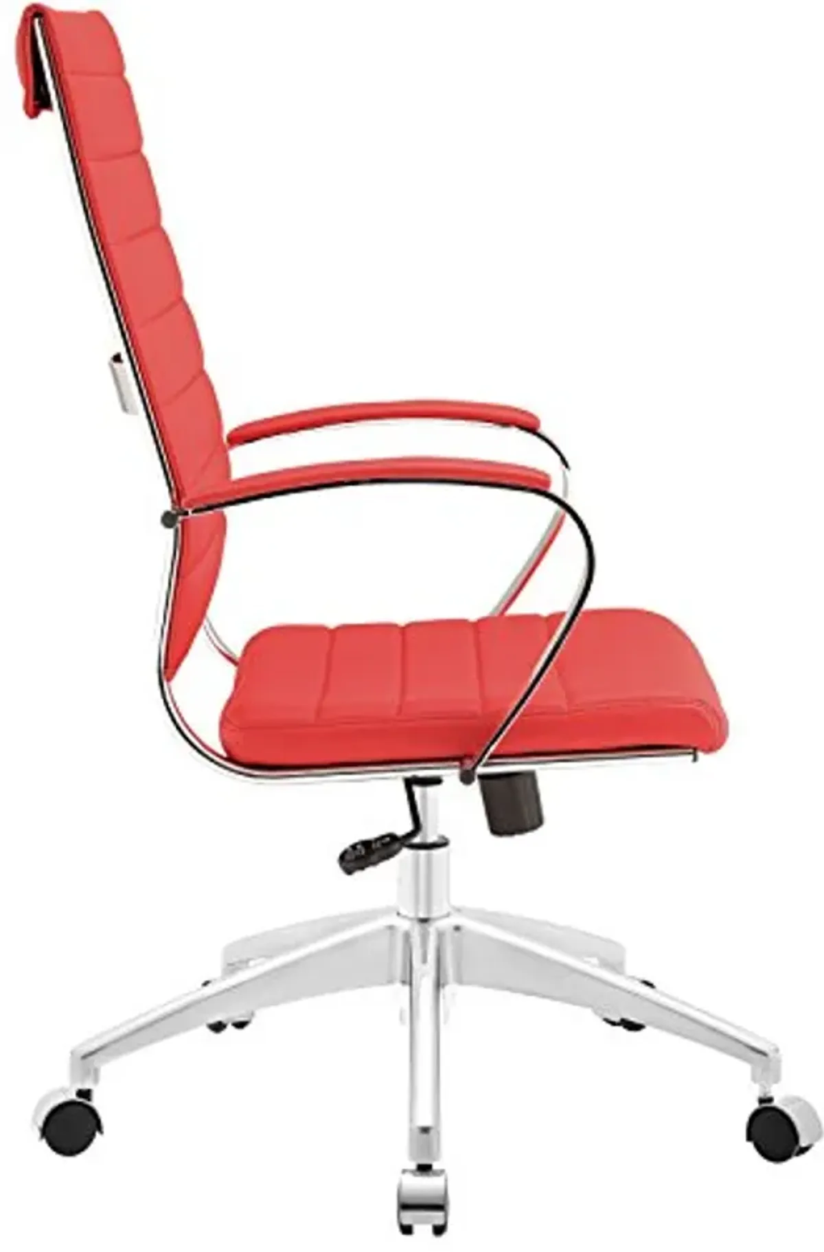 Modway Jive Ribbed High Back Tall Executive Swivel Office Chair With Arms In Red