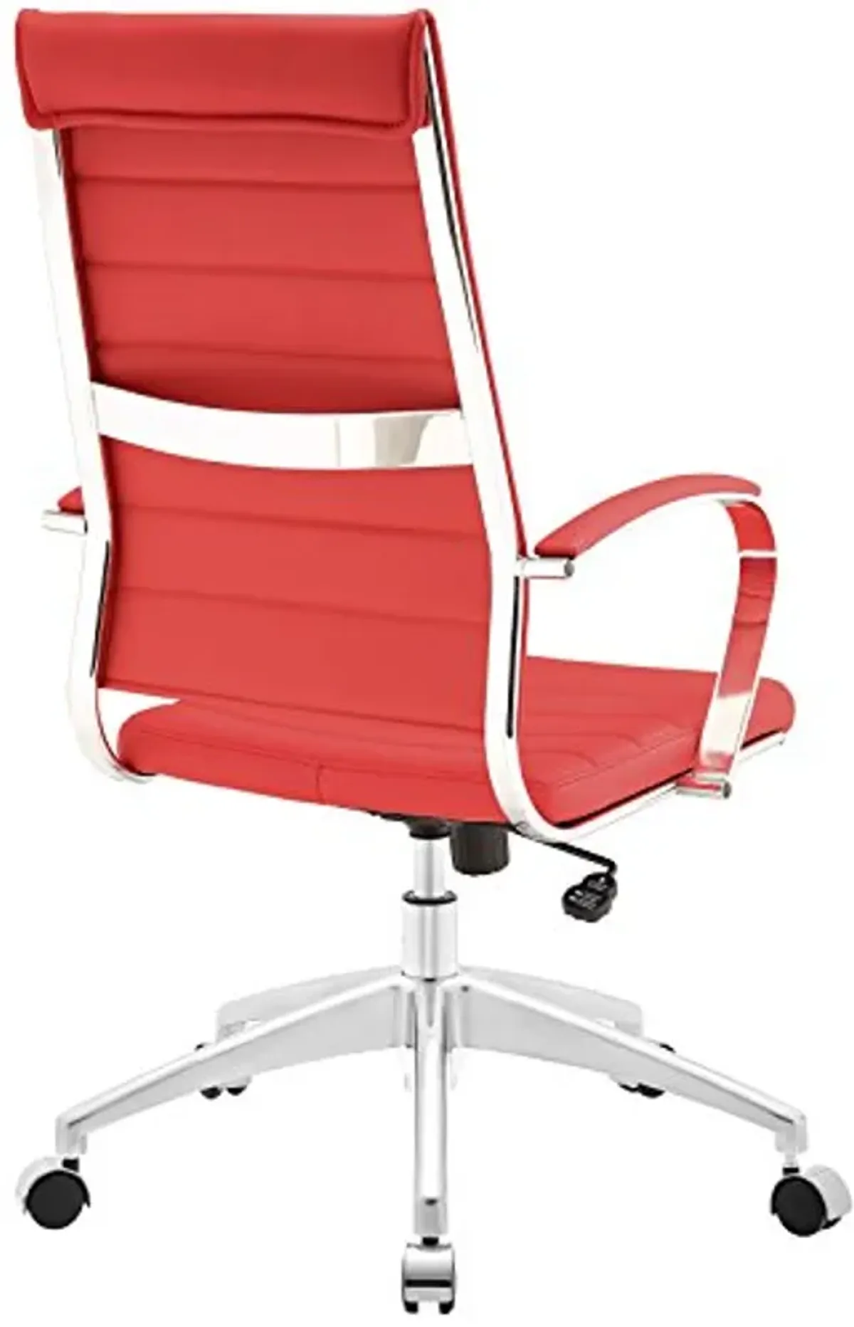 Modway Jive Ribbed High Back Tall Executive Swivel Office Chair With Arms In Red