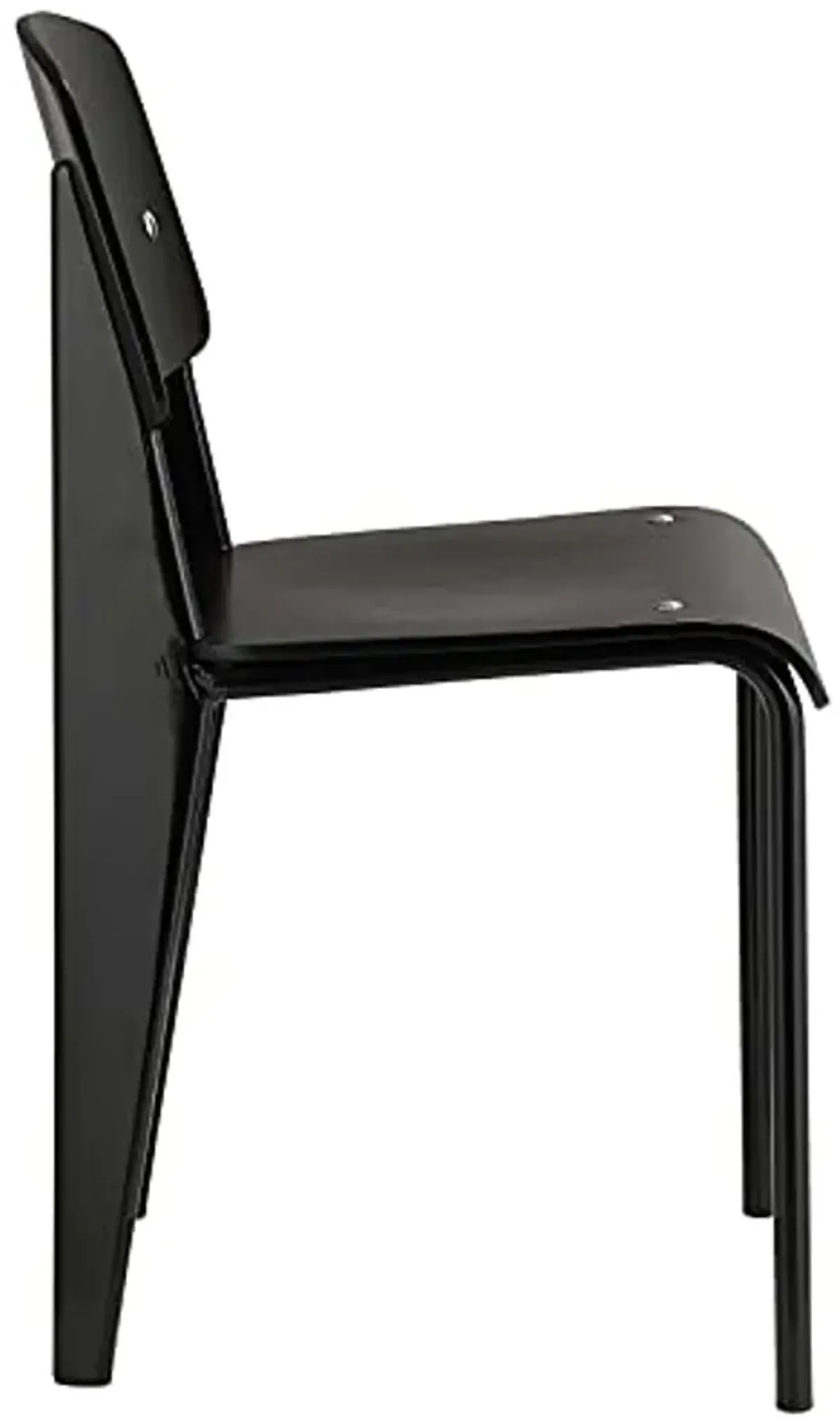 Modway Cabin Modern Wood and Metal Kitchen and Dining Room Chair in Black