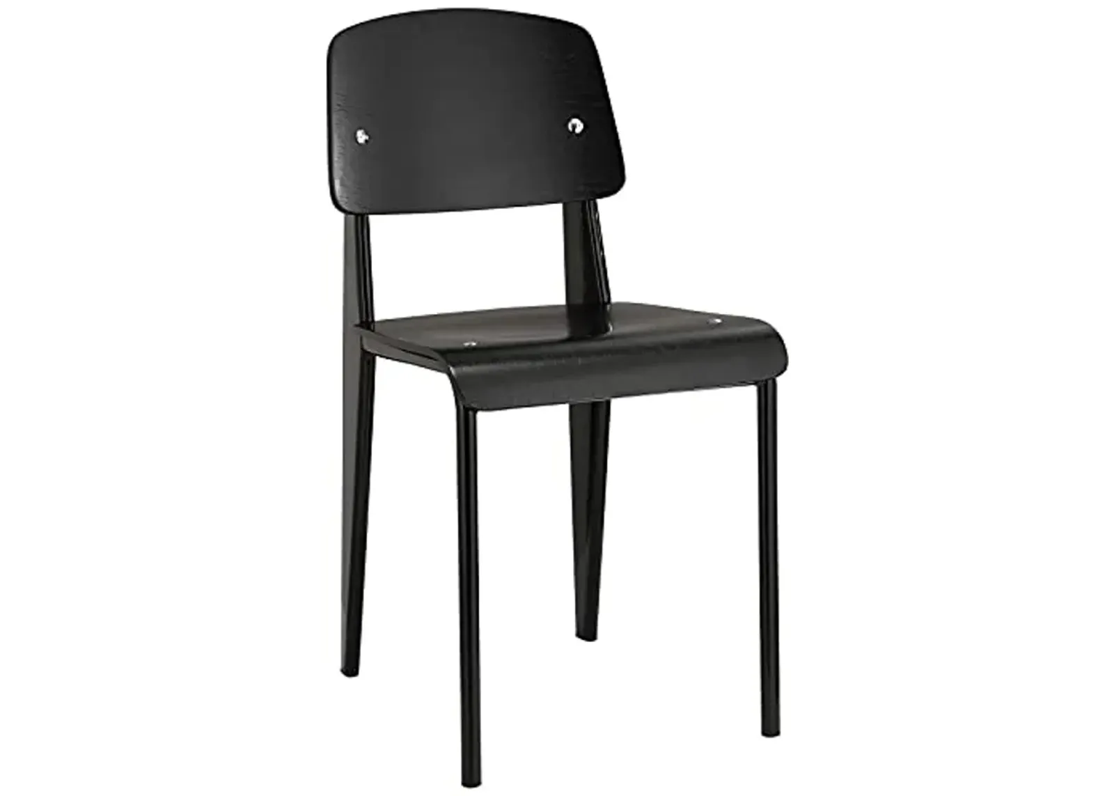 Modway Cabin Modern Wood and Metal Kitchen and Dining Room Chair in Black