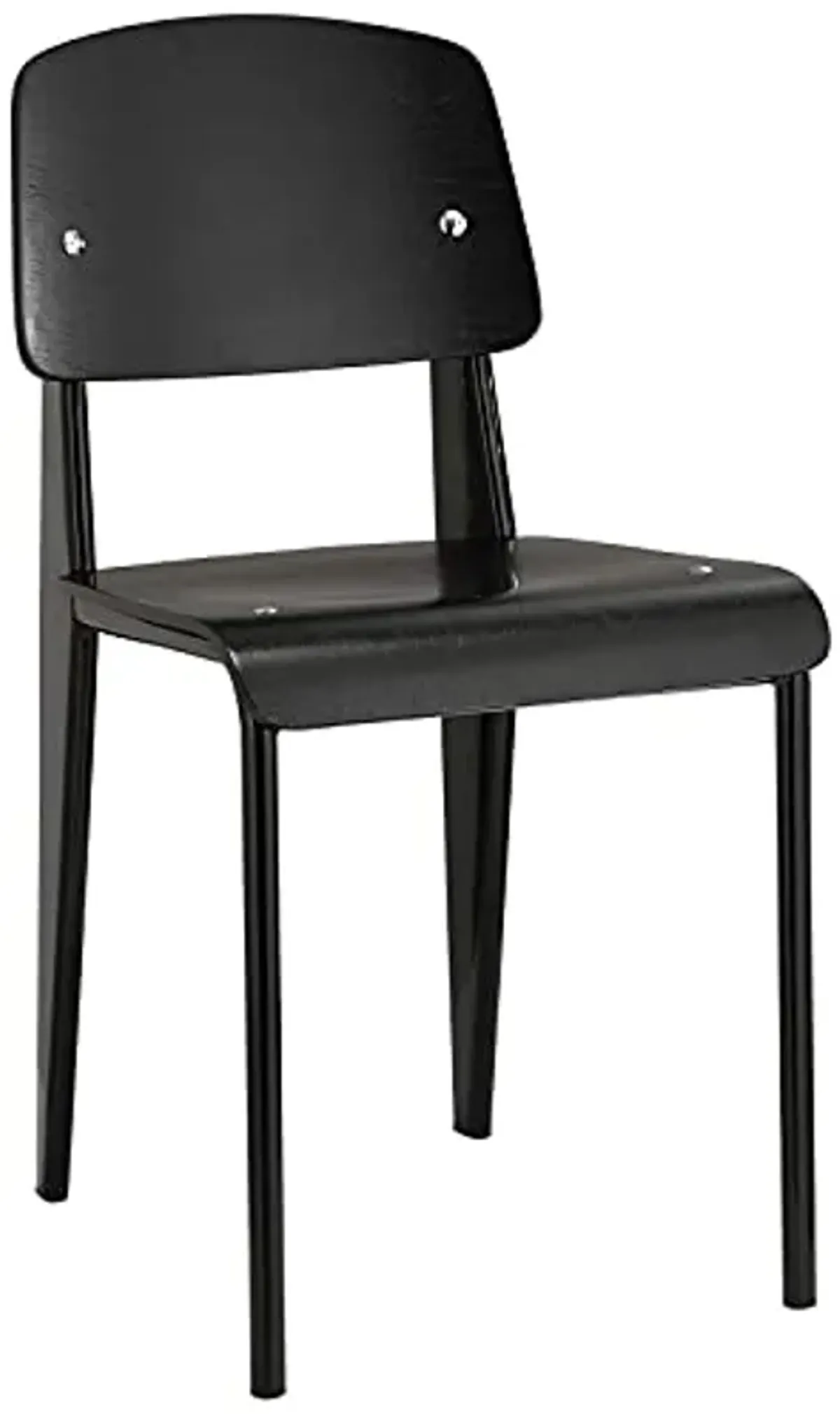 Modway Cabin Modern Wood and Metal Kitchen and Dining Room Chair in Black