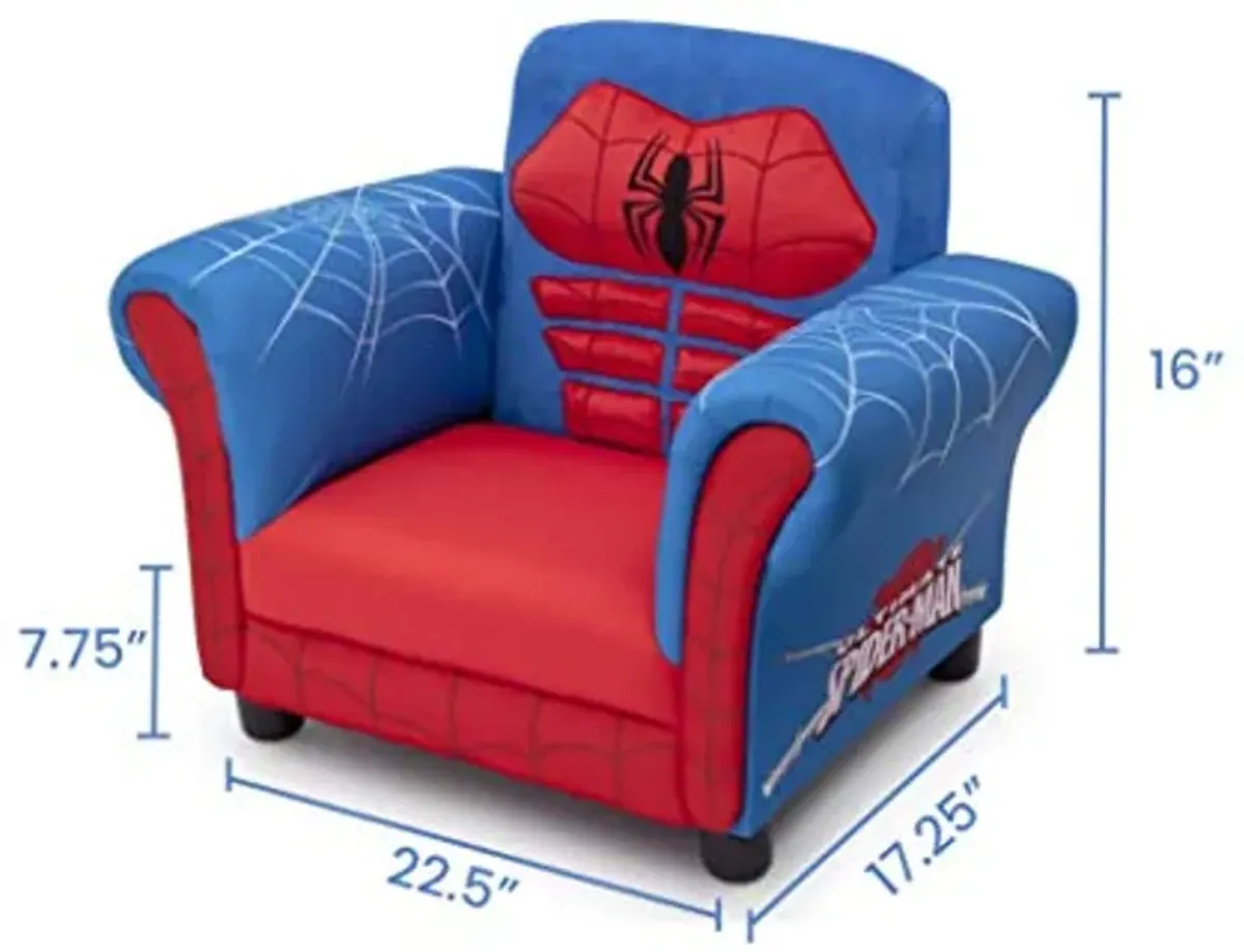 Delta Children Figural Upholstered Chair, Marvel Spider Man (Blue, Red)