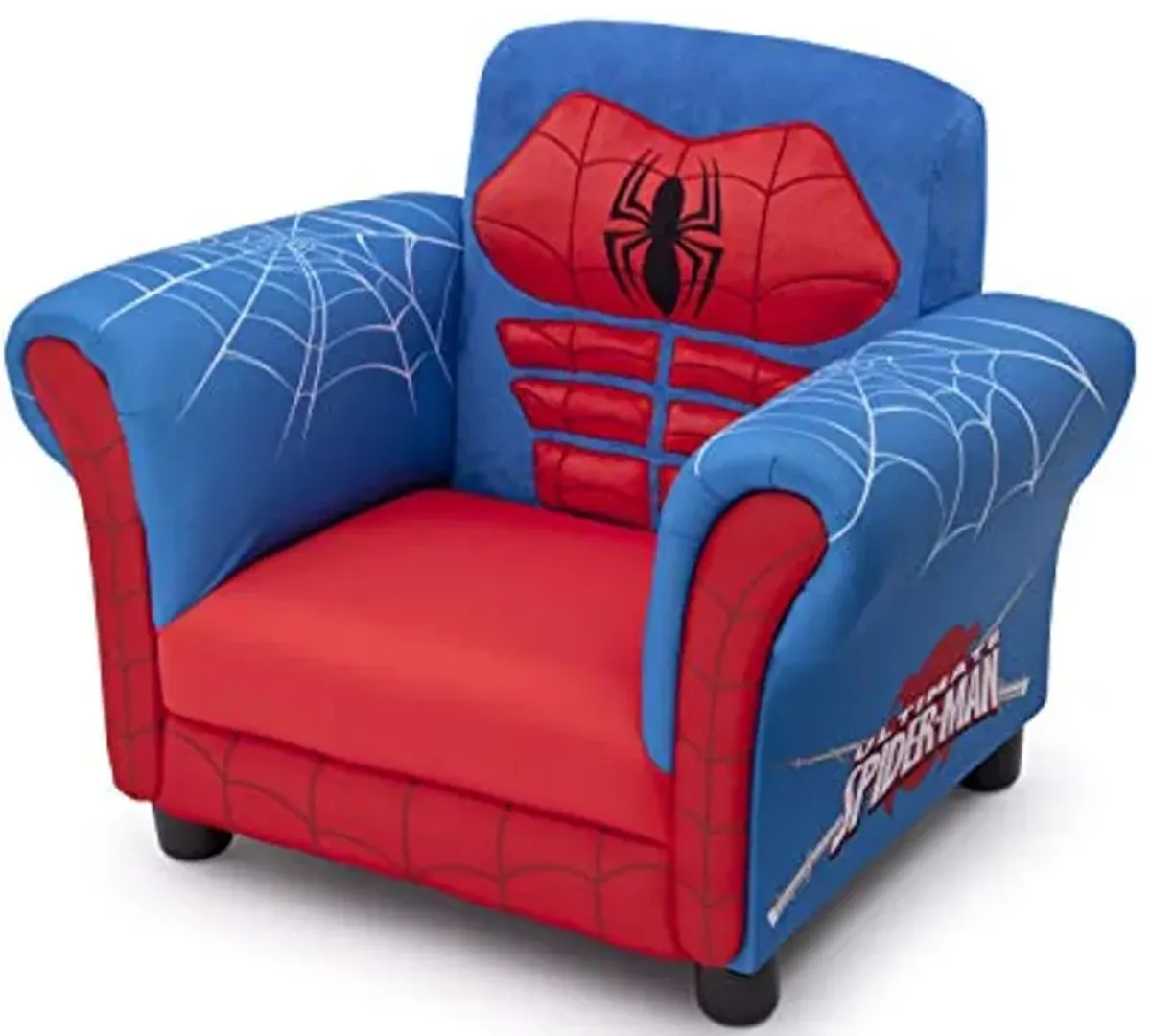 Delta Children Figural Upholstered Chair, Marvel Spider Man (Blue, Red)