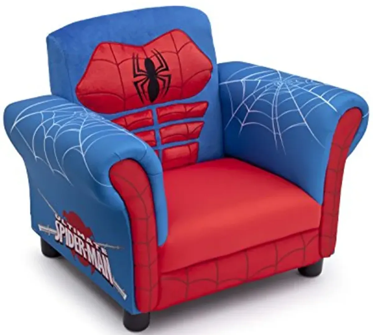 Delta Children Figural Upholstered Chair, Marvel Spider Man (Blue, Red)