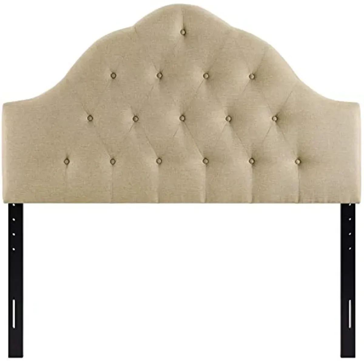 Modway Sovereign Tufted Button Linen Fabric Upholstered King Headboard in Beige