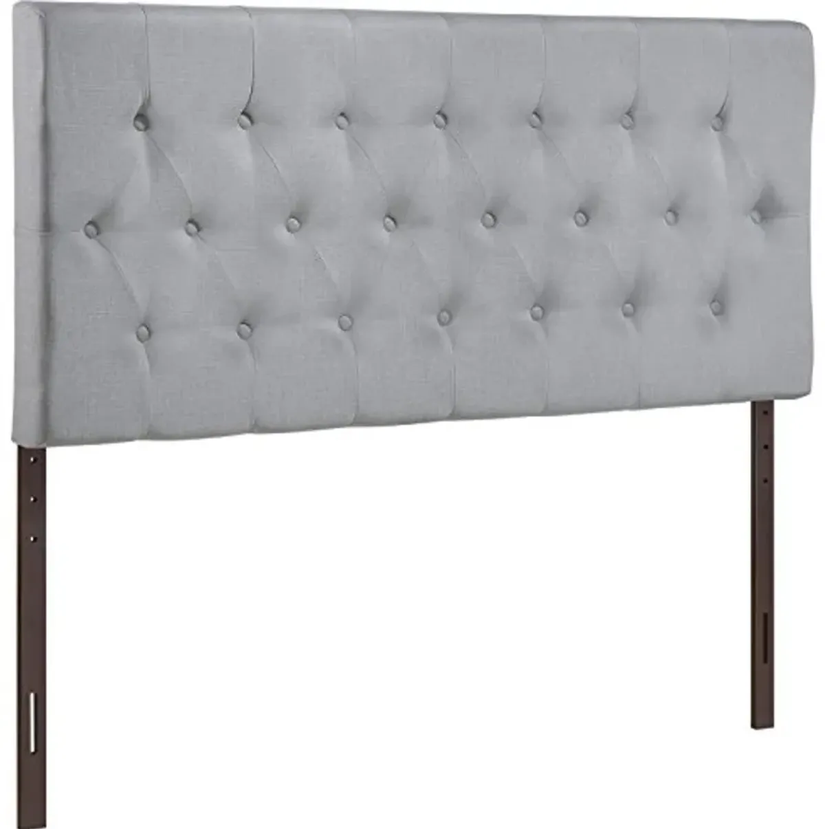 Modway Clique Tufted Button Diamond Pattern Linen Fabric Upholstered King Headboard in Gray