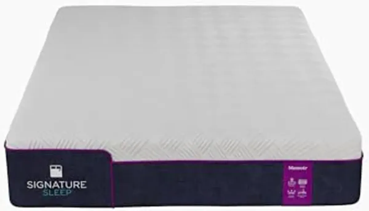 Signature Sleep Memoir 10 Inch Memory Foam Box, Medium, Certipur-US and Oeko-TEX Mattress, Full, White