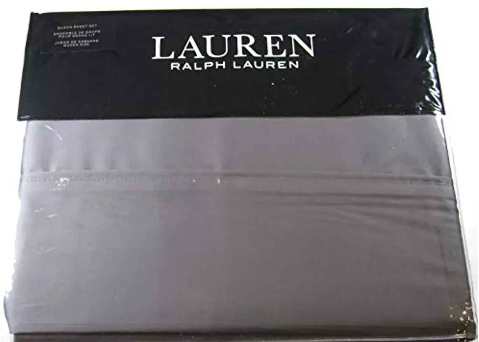 Ralph Lauren Dunham Sateen 300 TC Charcoal Gray Sheet Set, Queen Size