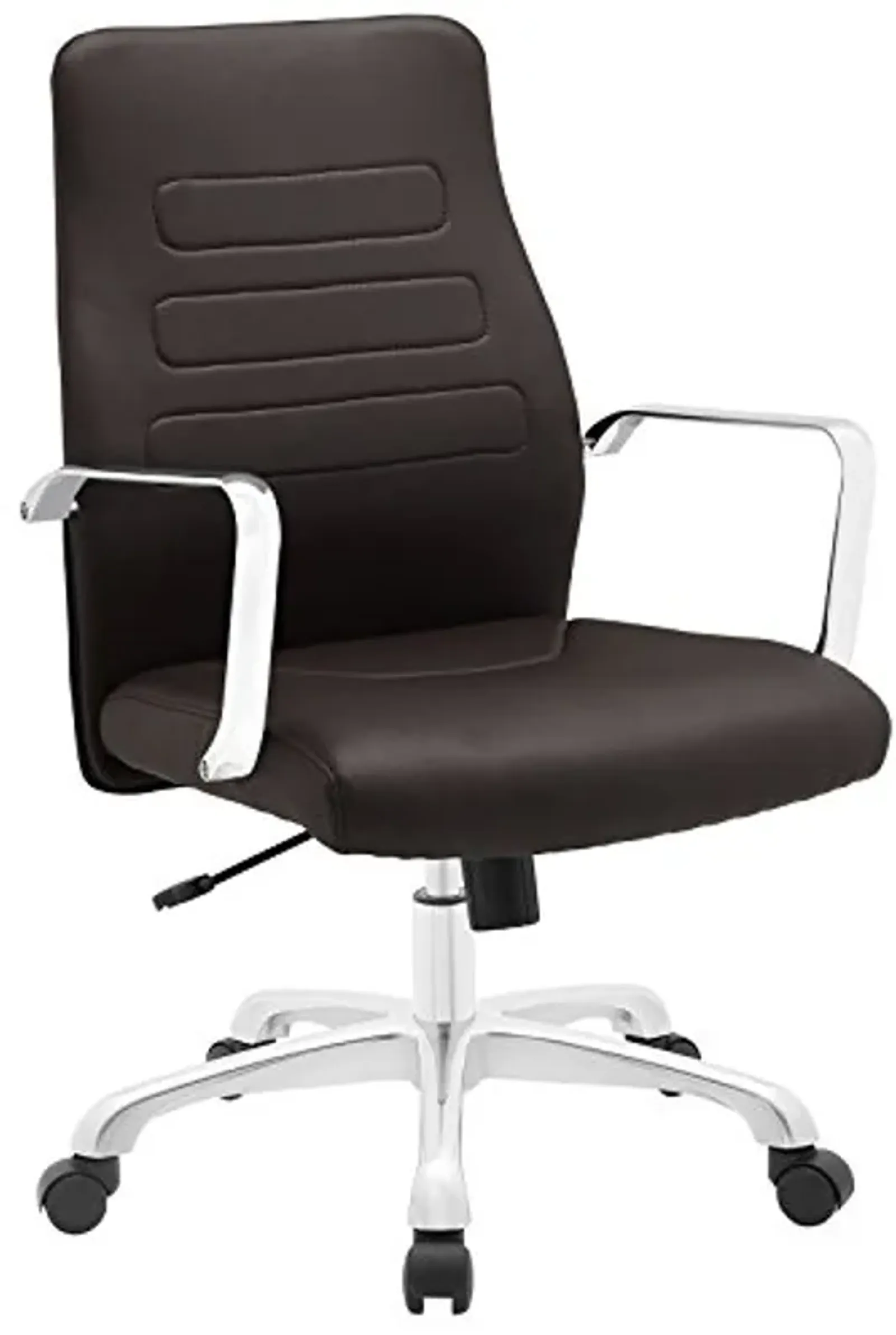 Modway Depict Mid Back Aluminum Office Chair in Brown