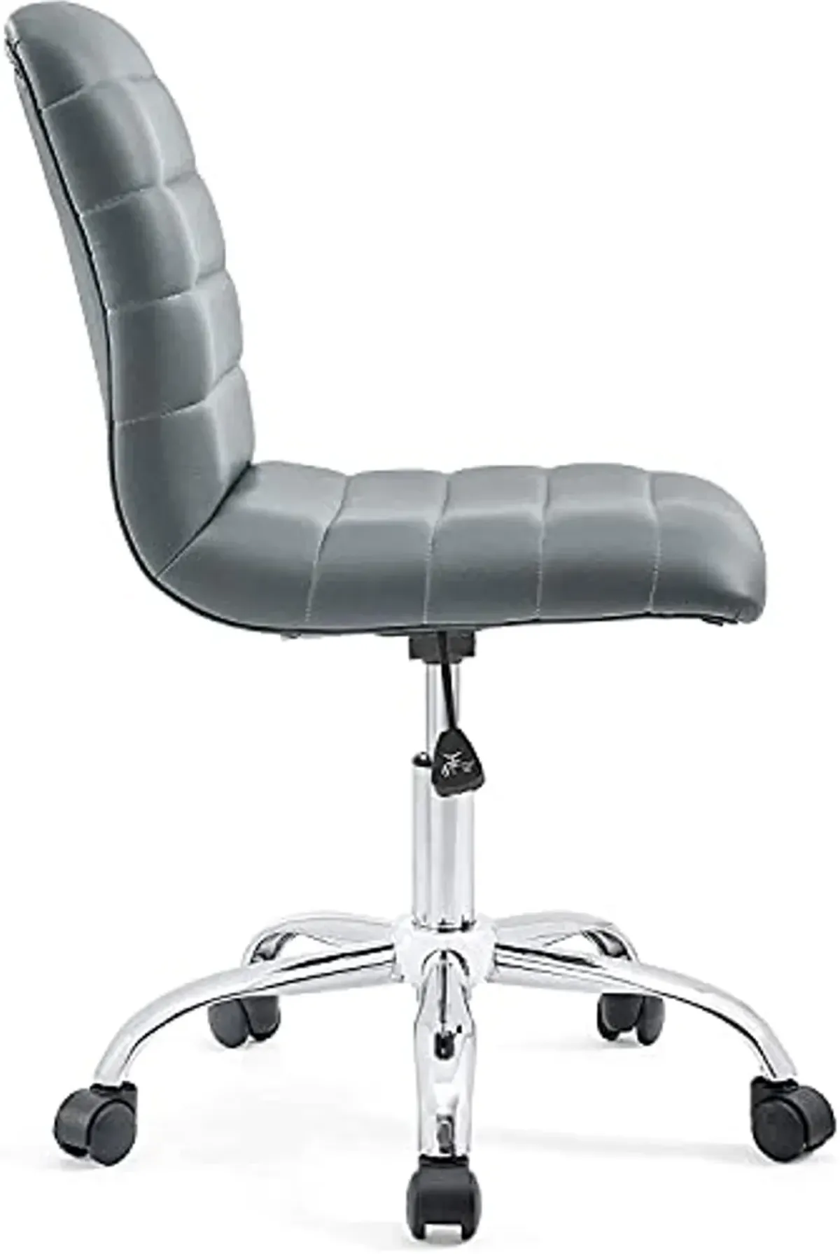 Modway Ripple Ribbed Armless Mid Back Swivel Computer Desk Office Chair In Gray