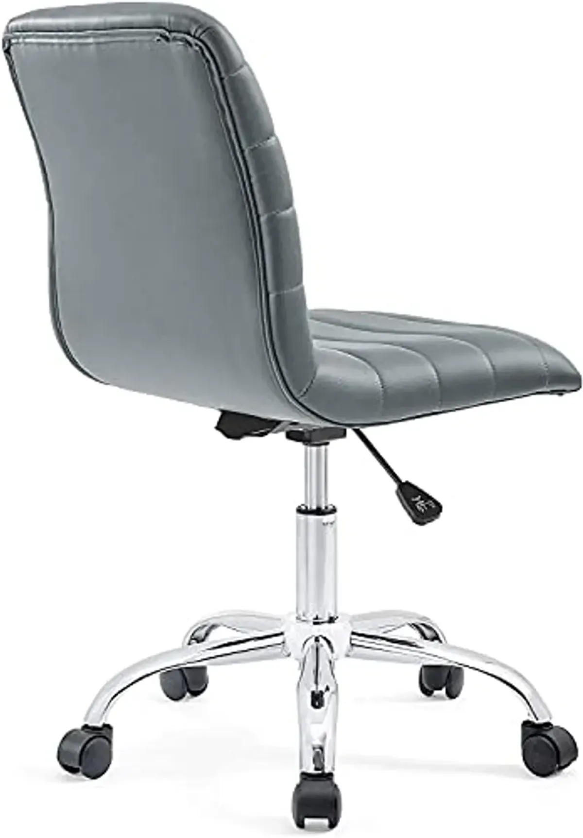 Modway Ripple Ribbed Armless Mid Back Swivel Computer Desk Office Chair In Gray