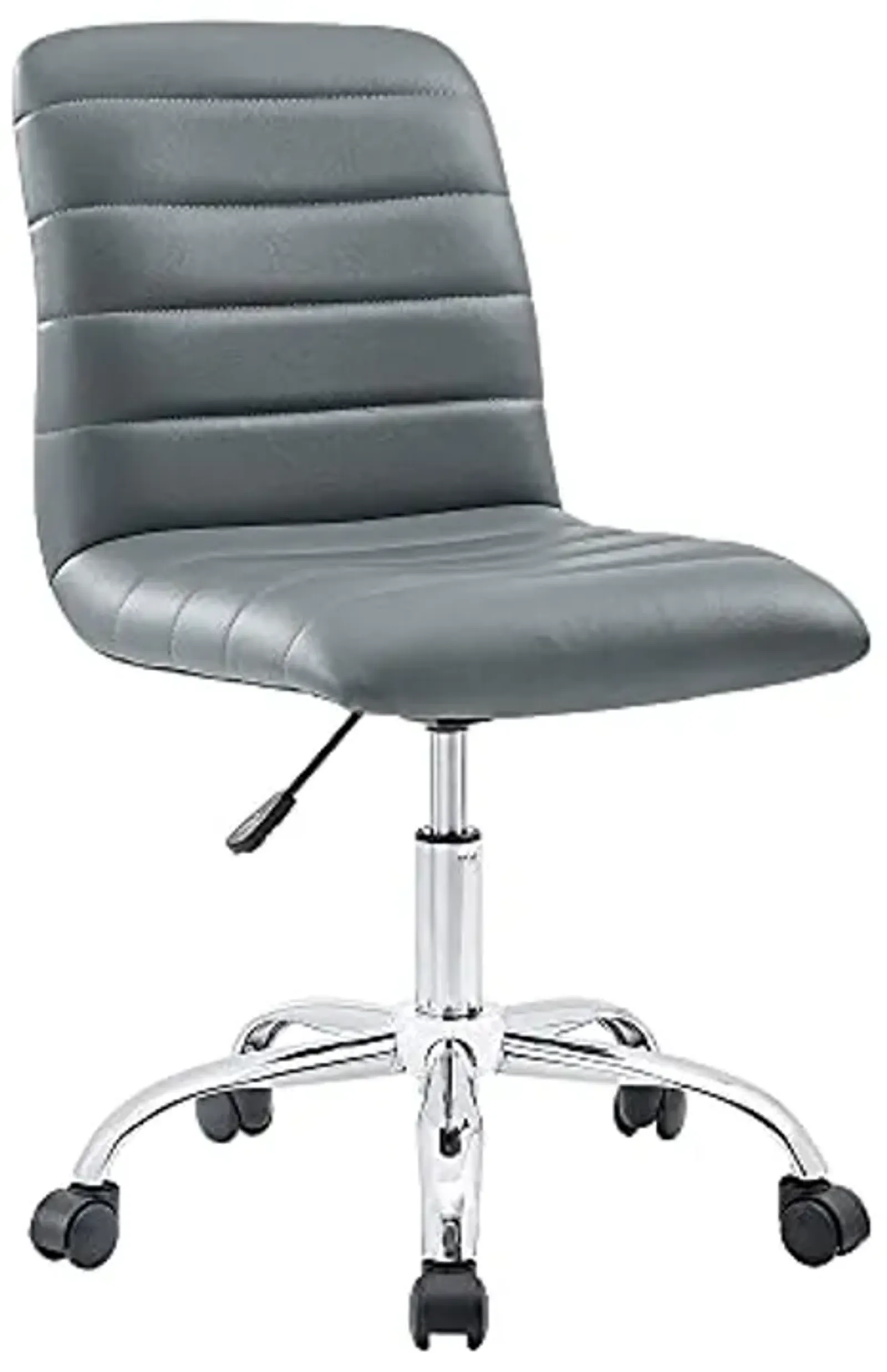 Modway Ripple Ribbed Armless Mid Back Swivel Computer Desk Office Chair In Gray