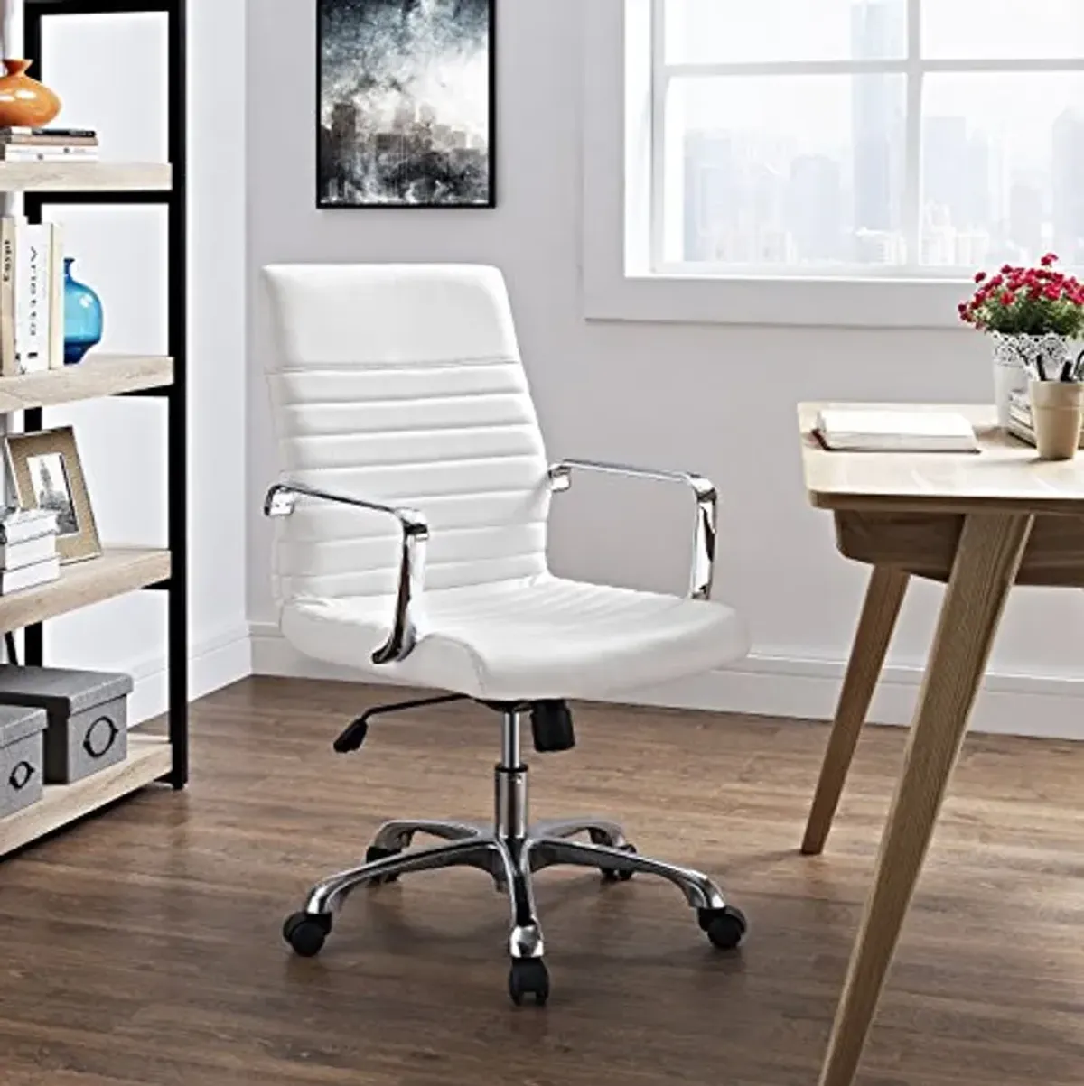 Modway MO-EEI-1534-WHI Finesse Mid Back Office Chair, White