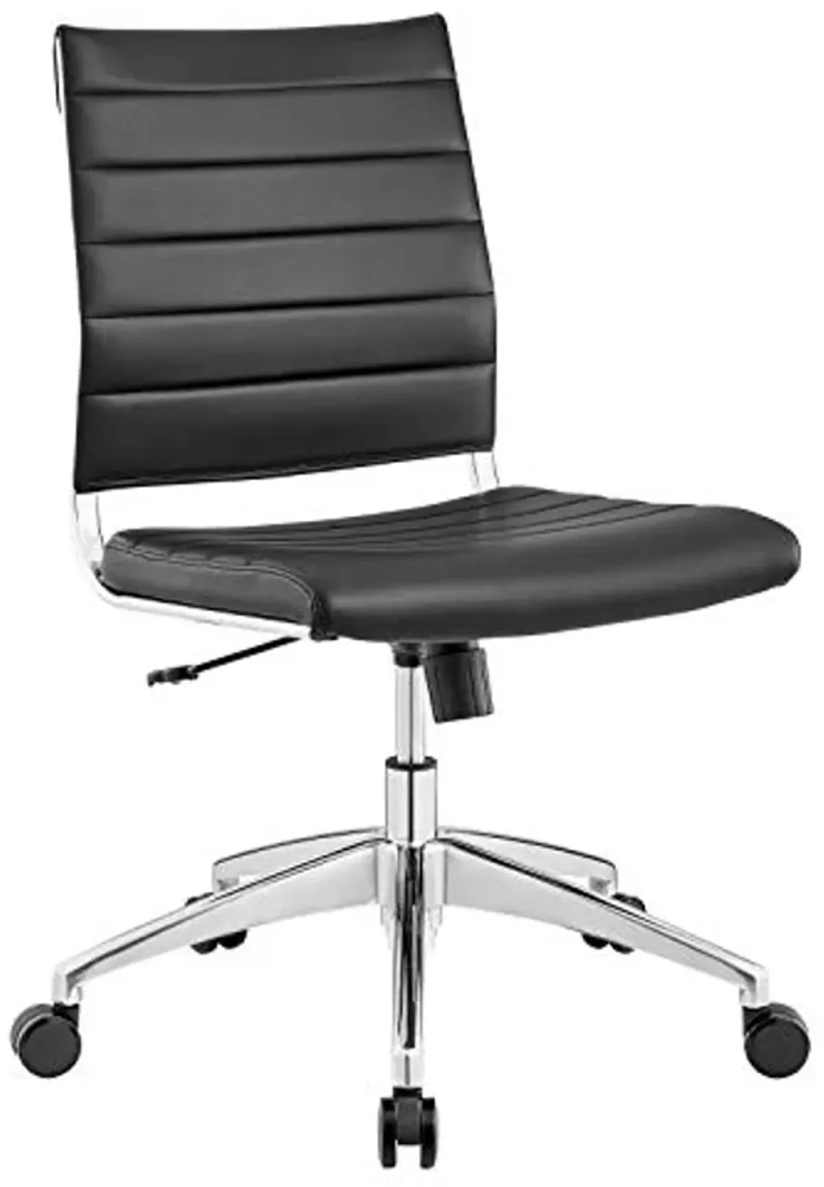 Modway Jive Ribbed Armless Mid Back Swivel Conference Chair In Black