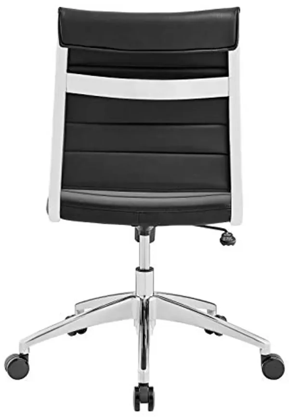 Modway Jive Ribbed Armless Mid Back Swivel Conference Chair In Black