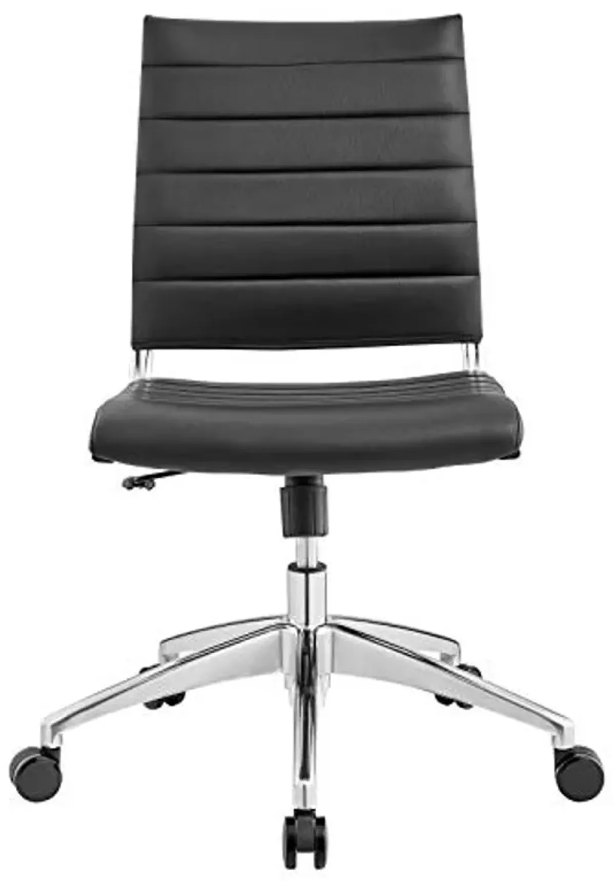 Modway Jive Ribbed Armless Mid Back Swivel Conference Chair In Black