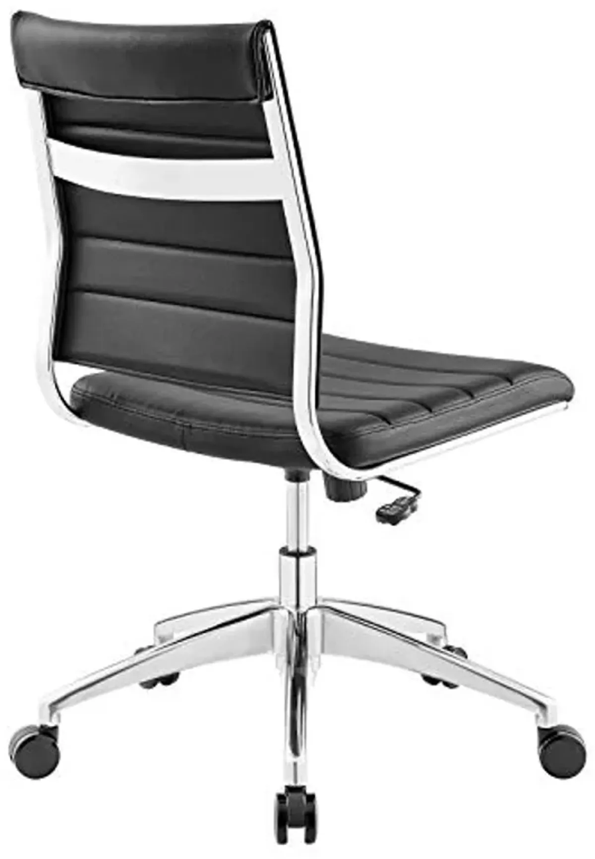 Modway Jive Ribbed Armless Mid Back Swivel Conference Chair In Black