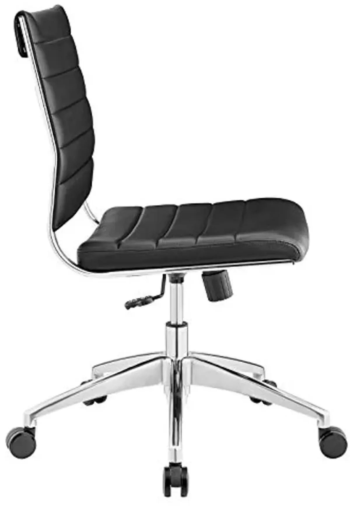 Modway Jive Ribbed Armless Mid Back Swivel Conference Chair In Black