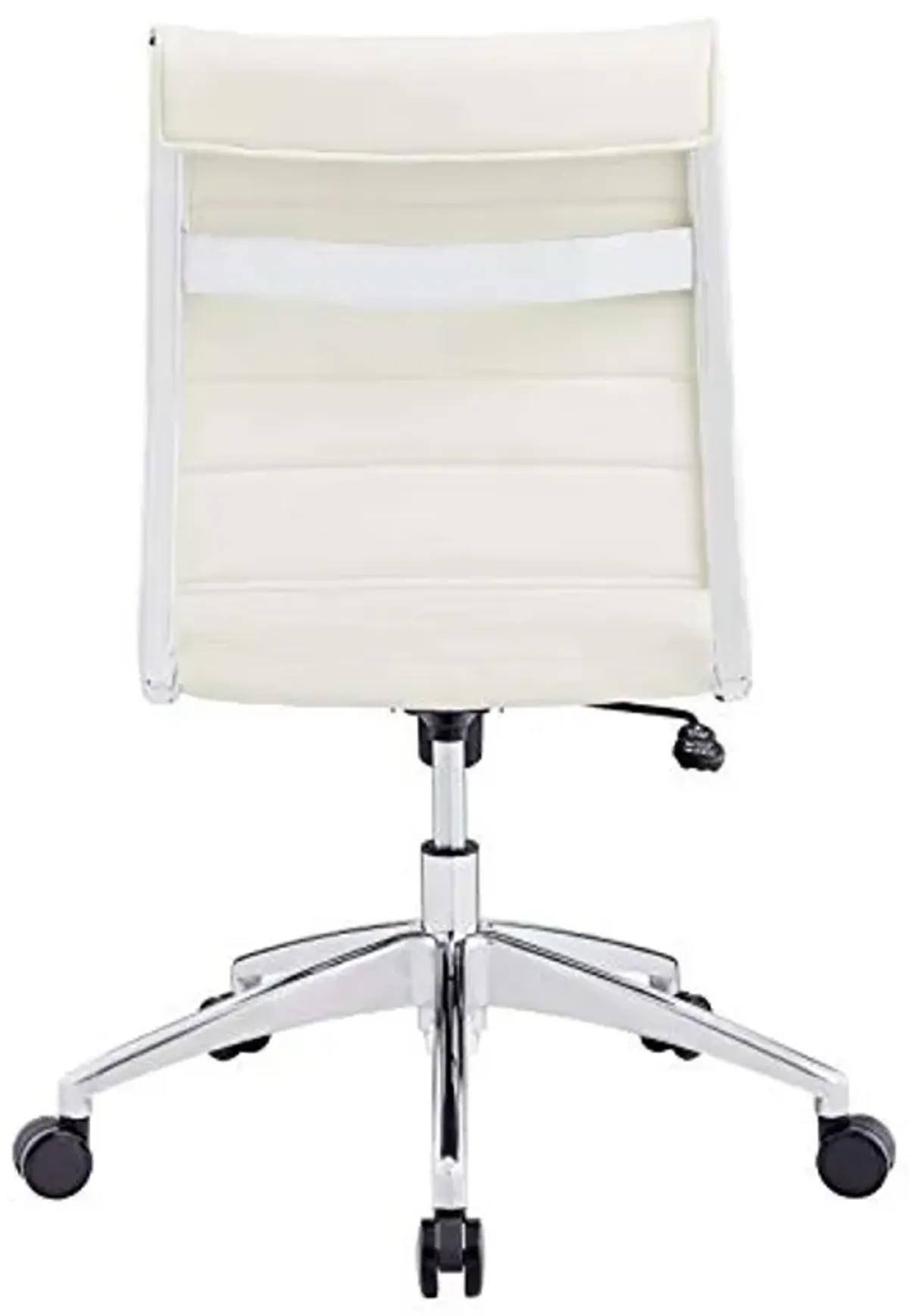 Modway Jive Ribbed Armless Mid Back Swivel Conference Chair In White