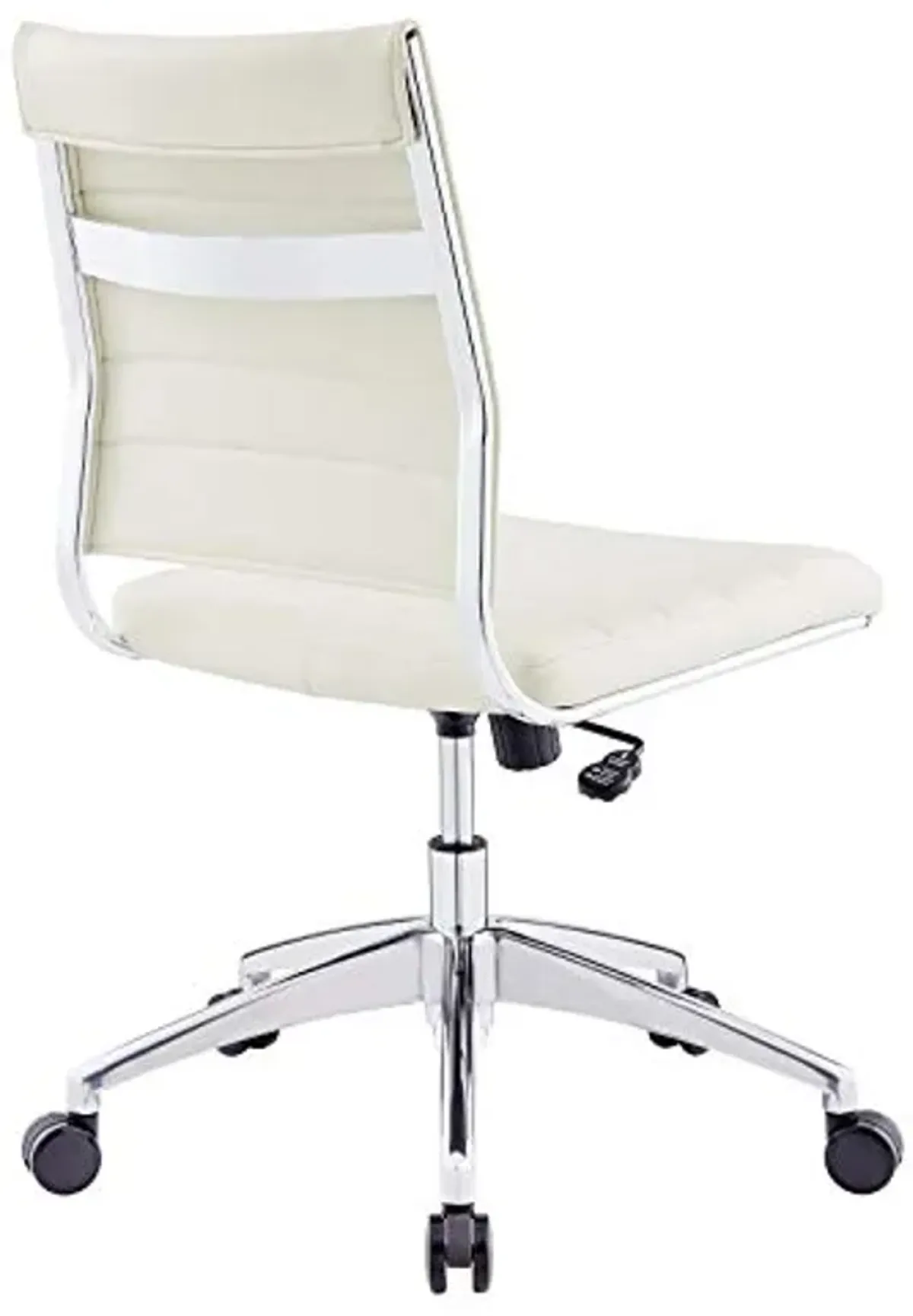 Modway Jive Ribbed Armless Mid Back Swivel Conference Chair In White