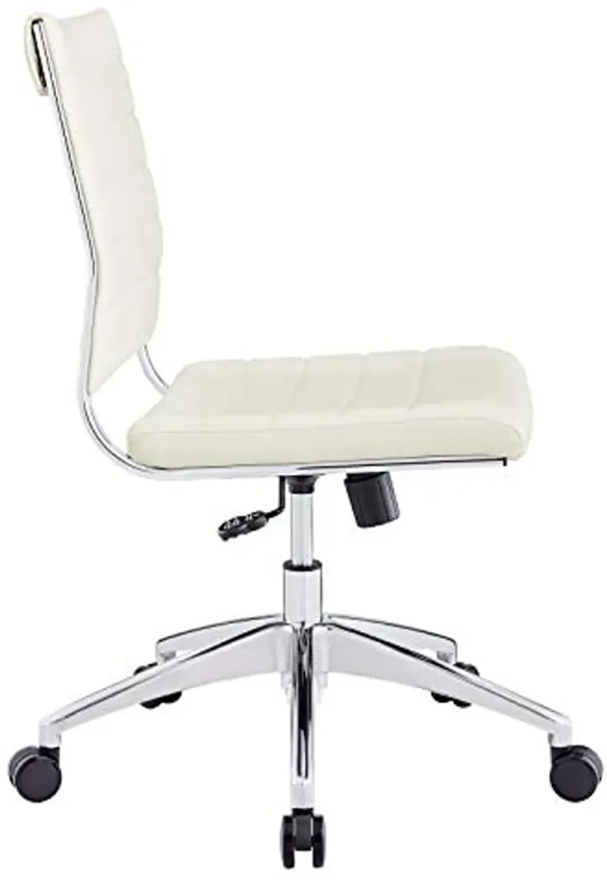 Modway Jive Ribbed Armless Mid Back Swivel Conference Chair In White