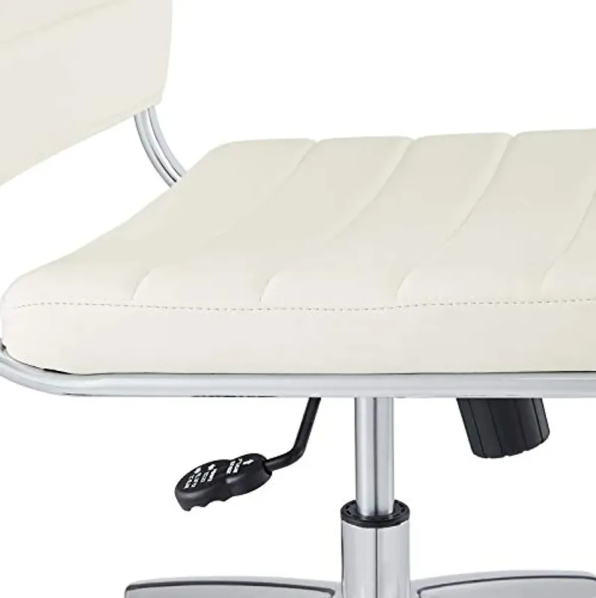 Modway Jive Ribbed Armless Mid Back Swivel Conference Chair In White