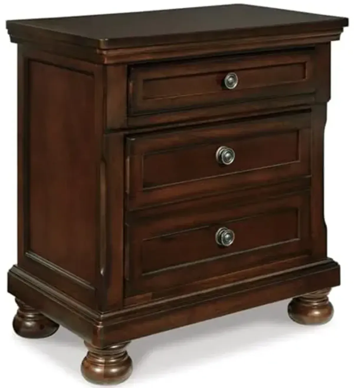 Signature Design by Ashley Porter Classic 2 Drawer Nightstand with Dovetail and Ball-bearing Construction, 29.88" Tall, Dark Brown