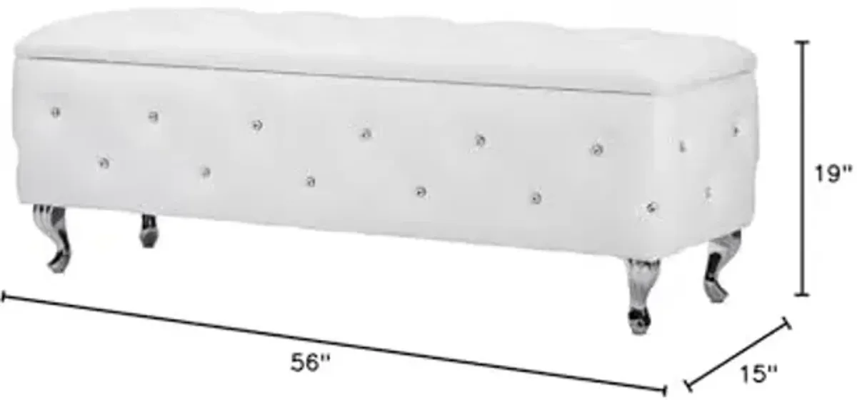 Baxton Studio Seine Contemporary Storage Ottoman, White