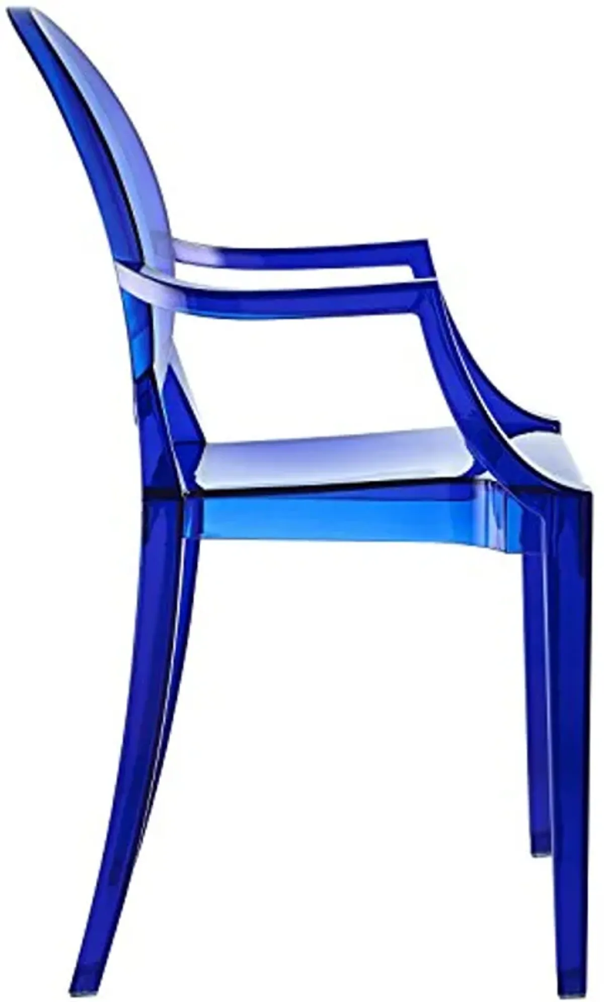 Modway EEI-121-BLU Casper Modern Acrylic Stacking Kitchen and Dining Room Arm Chair in Blue - Fully Assembled