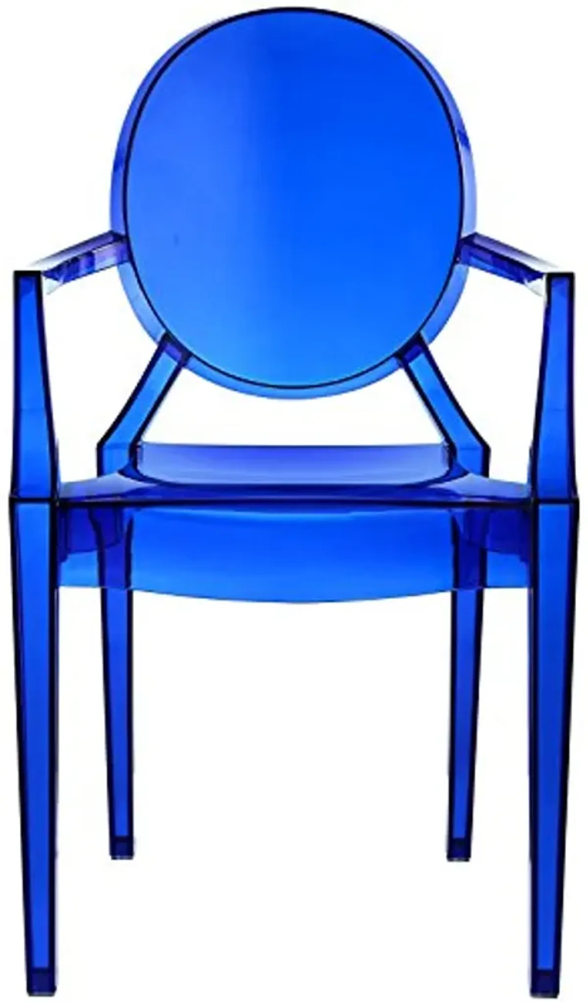 Modway EEI-121-BLU Casper Modern Acrylic Stacking Kitchen and Dining Room Arm Chair in Blue - Fully Assembled