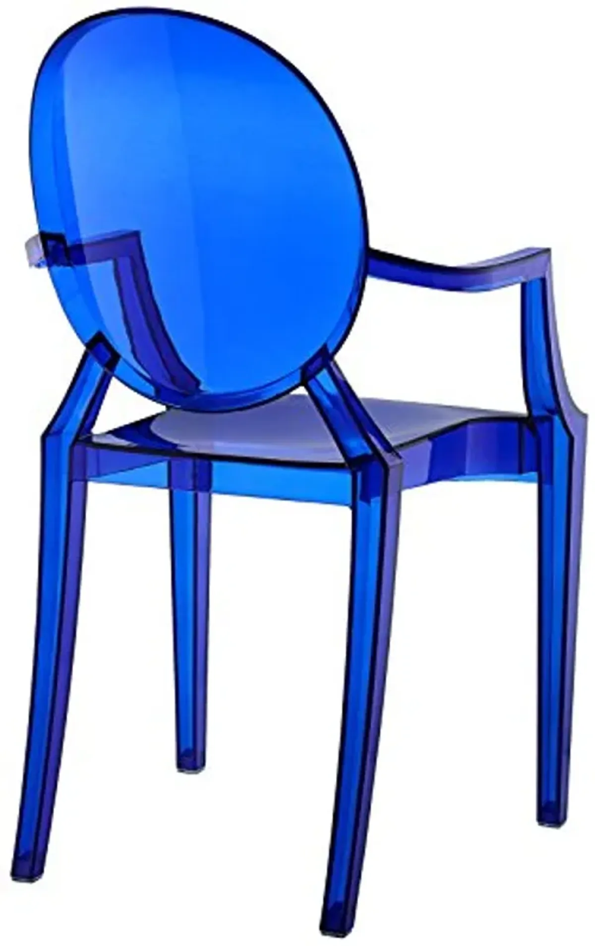 Modway EEI-121-BLU Casper Modern Acrylic Stacking Kitchen and Dining Room Arm Chair in Blue - Fully Assembled