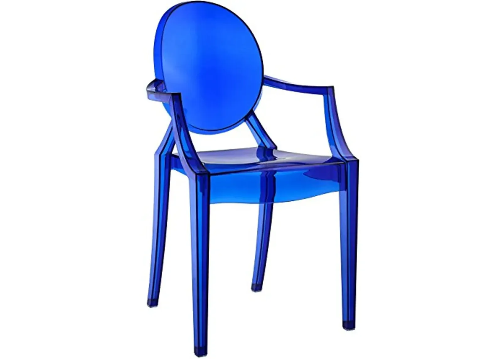 Modway EEI-121-BLU Casper Modern Acrylic Stacking Kitchen and Dining Room Arm Chair in Blue - Fully Assembled