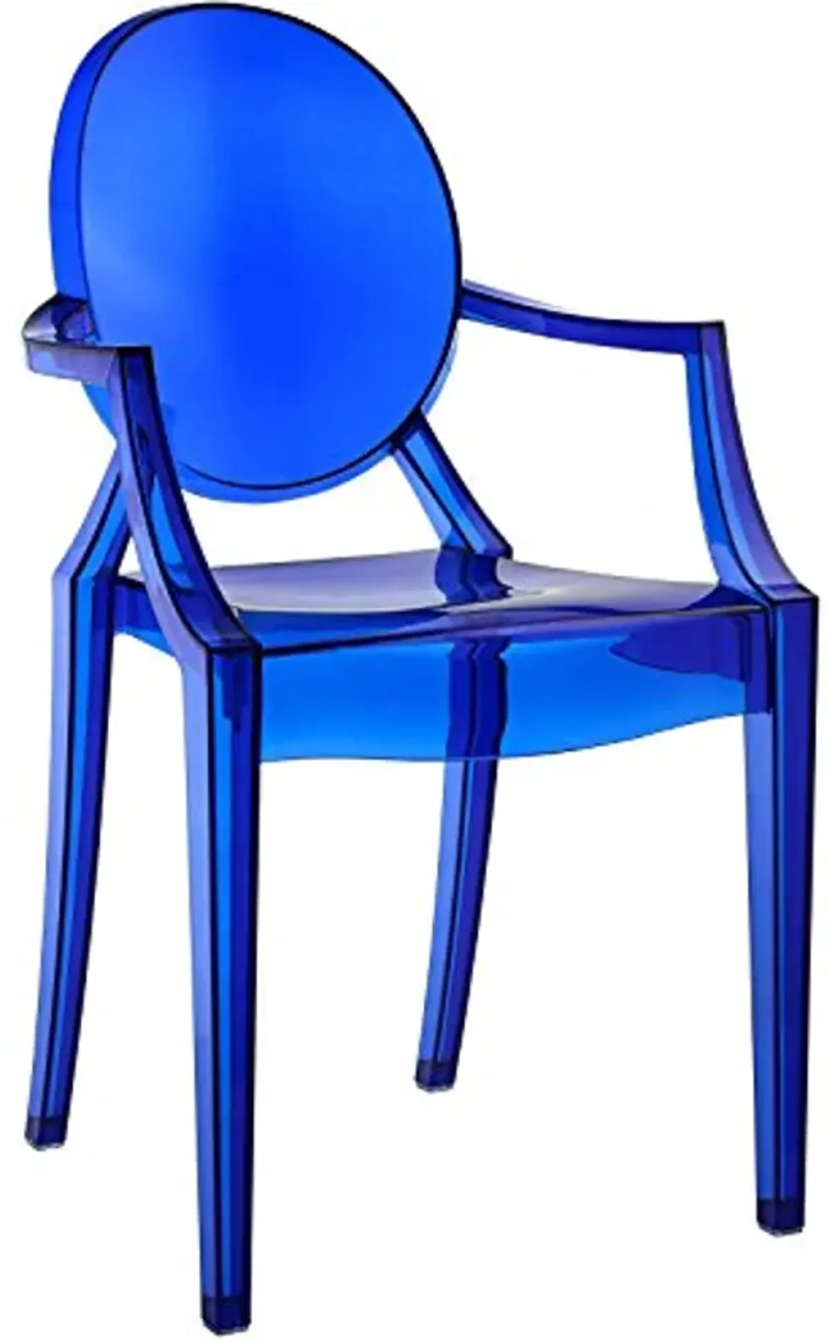 Modway EEI-121-BLU Casper Modern Acrylic Stacking Kitchen and Dining Room Arm Chair in Blue - Fully Assembled