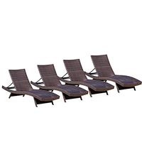 Christopher Knight Home Toscana Outdoor Wicker Lounges, 4-Pcs Set, Multibrown