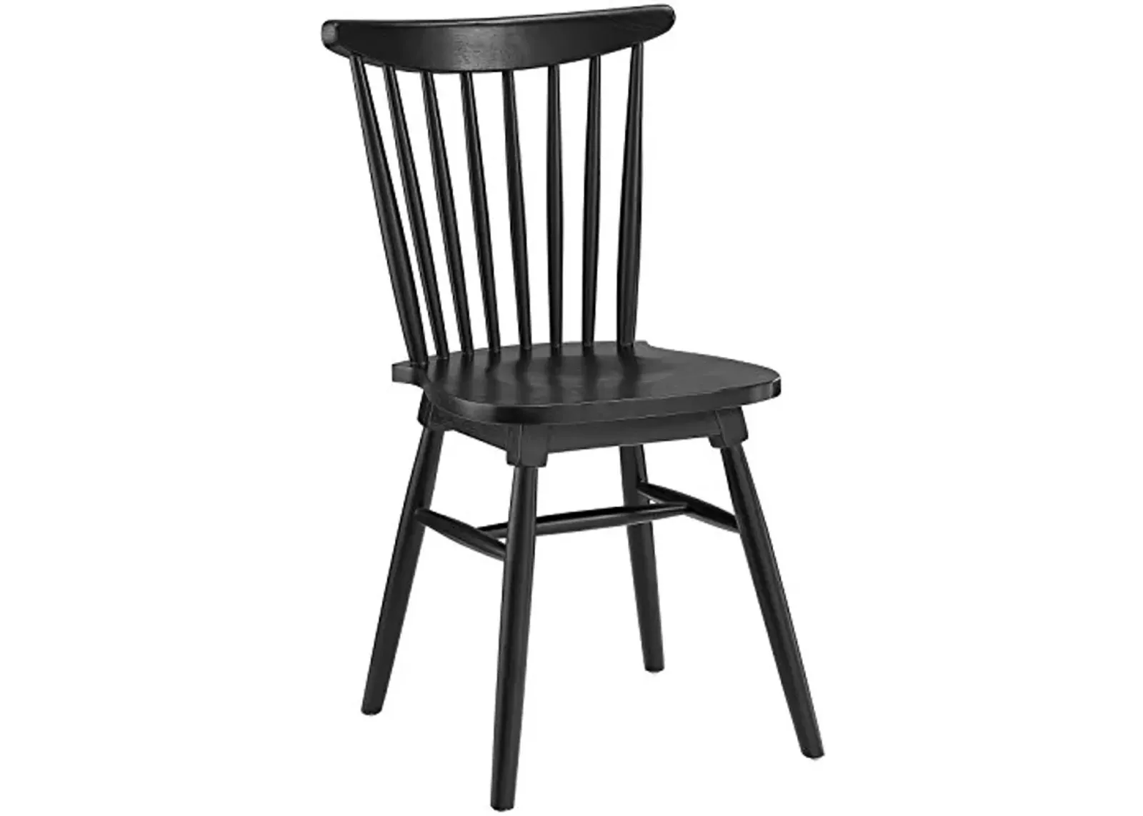 Modway Amble Windsor Spindle Back Elm Wood Kitchen and Dining Room Chair in Black