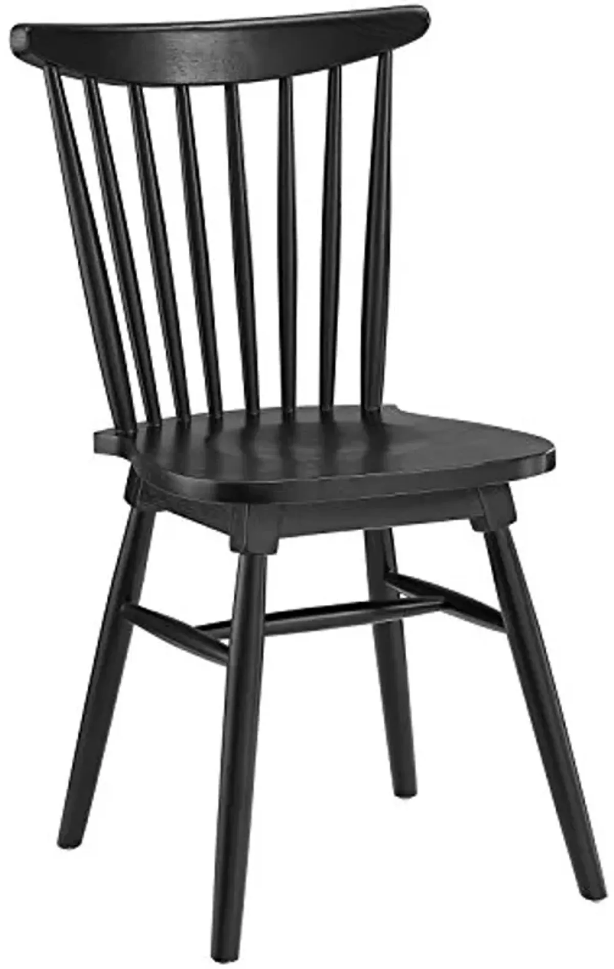 Modway Amble Windsor Spindle Back Elm Wood Kitchen and Dining Room Chair in Black